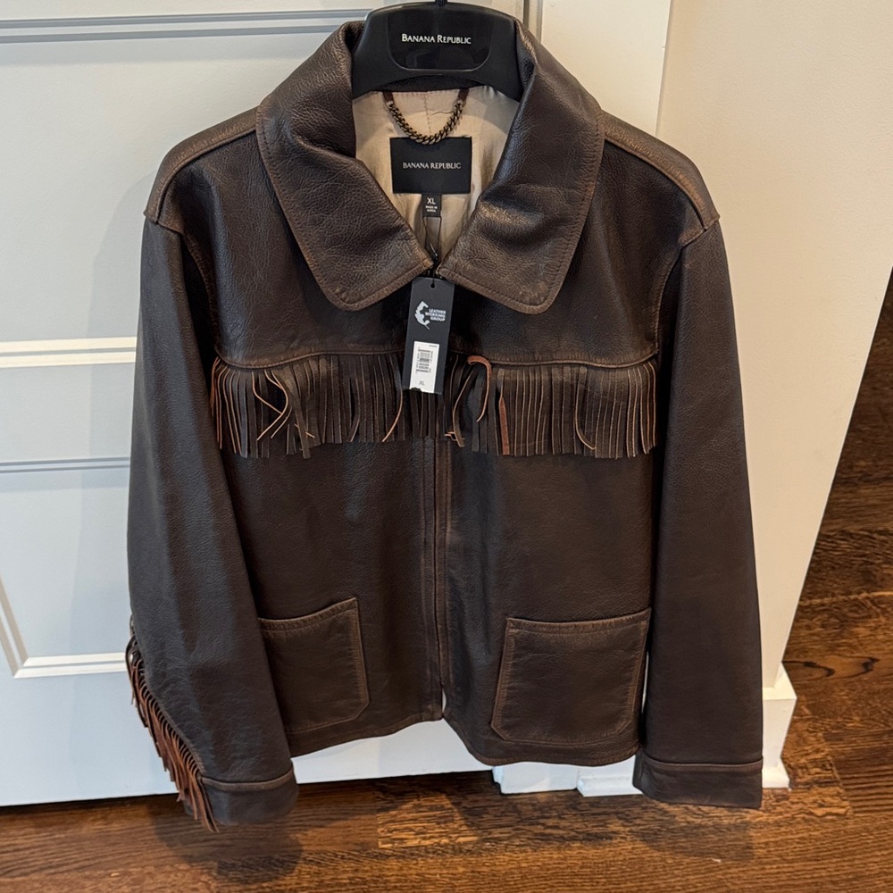 Banana Republic Dark Brown Fringe Jacket